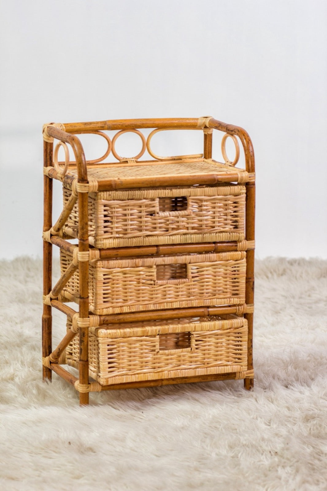 Rattan rack – Bessy, natural natural materials in boho style