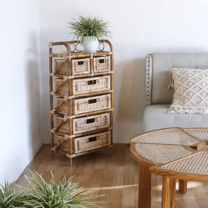 Rattan rack Santos – boho furniture handcrafted in Bali by BaliSouk