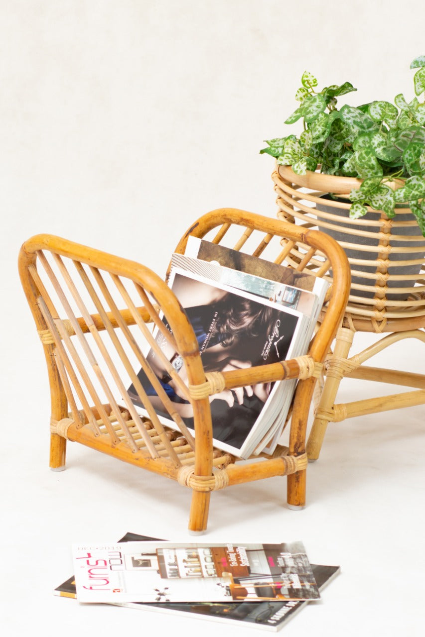 Kamile – natural materials magazine holder, boho decor from Bali