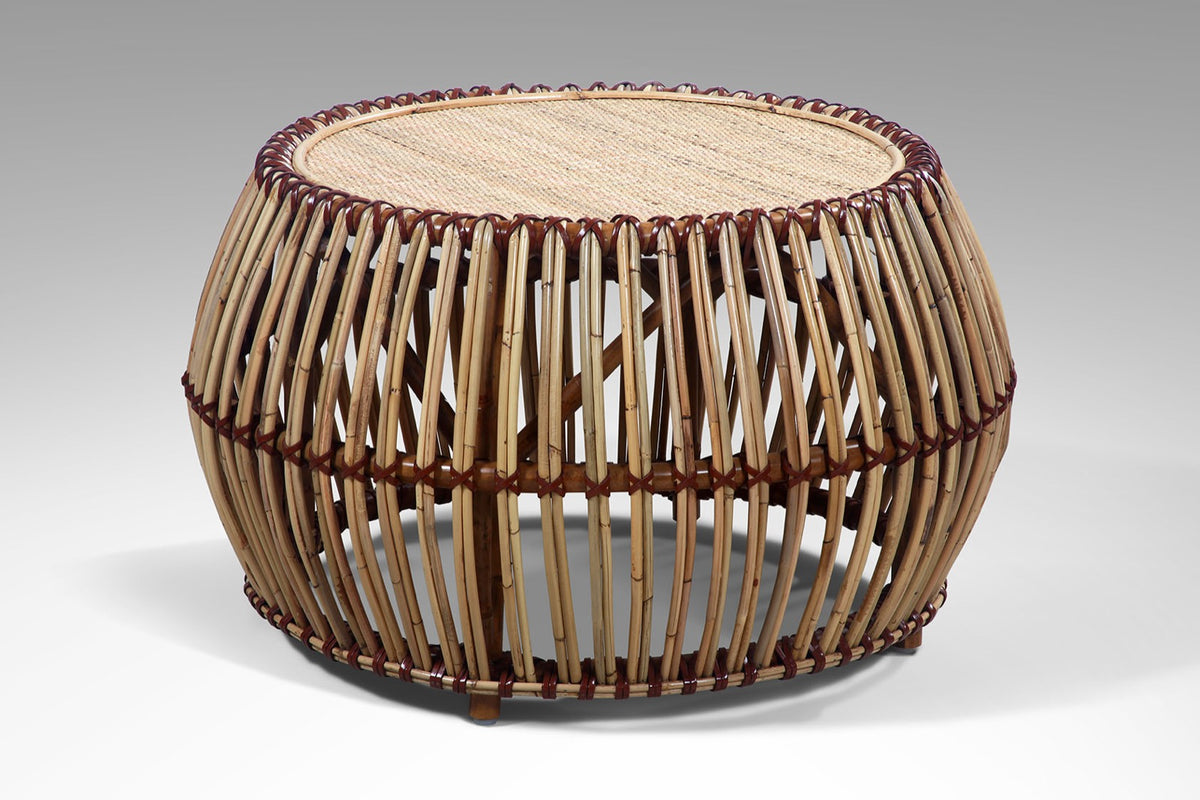 Rattan coffee table – Morten Top Webbing – boho furniture handmade in Bali by BaliSouk