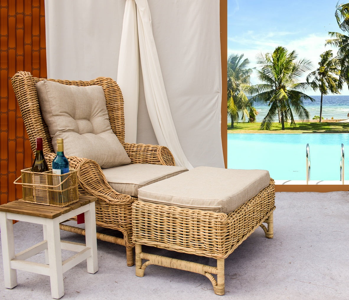 Rattan chair Orensel – boho furniture, handwoven and handmade in Bali