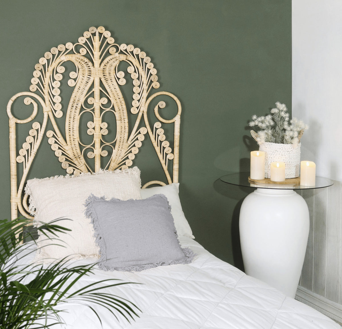 The Peacock Only headboard – natural materials, boho furniture handmade in Bali