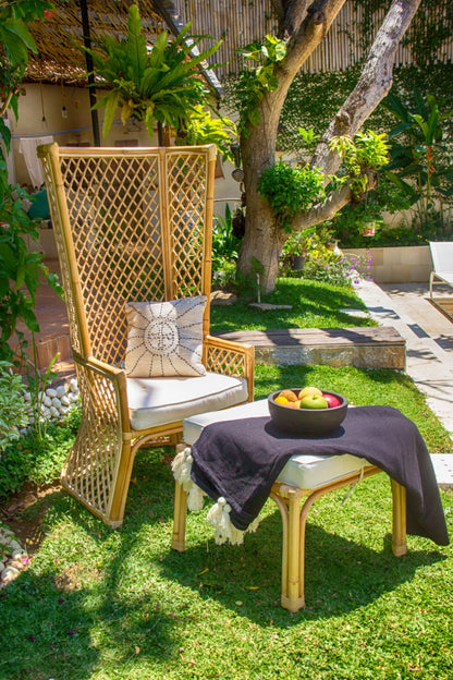 Rattan high-back chair Zaira Back – boho furniture, handwoven and handmade in Bali