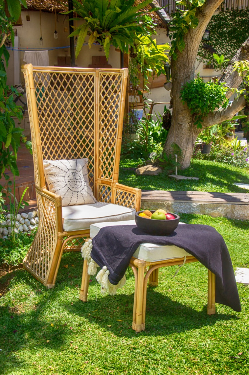 Rattan stool – Zaira, natural natural materials in boho style