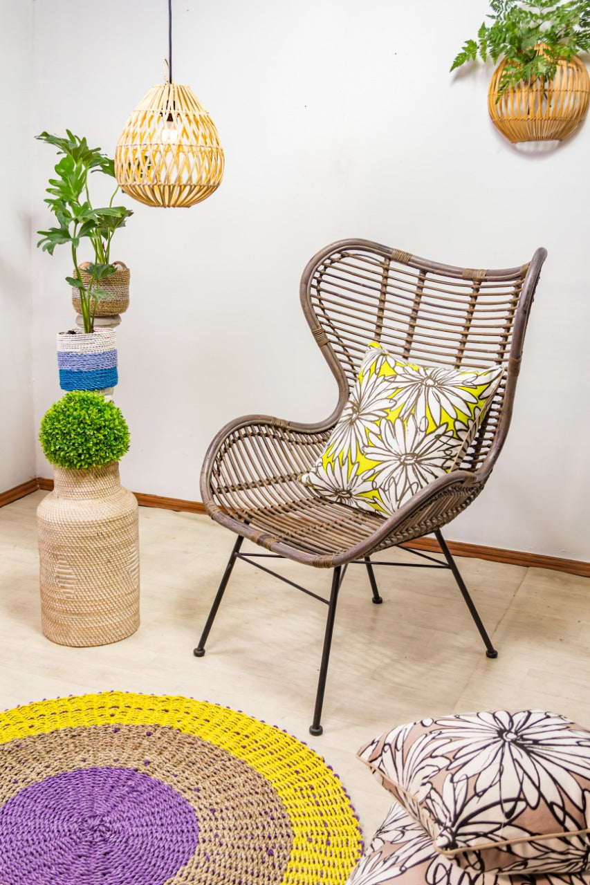 Rattan chair Wing – boho furniture, handwoven and handmade in Bali