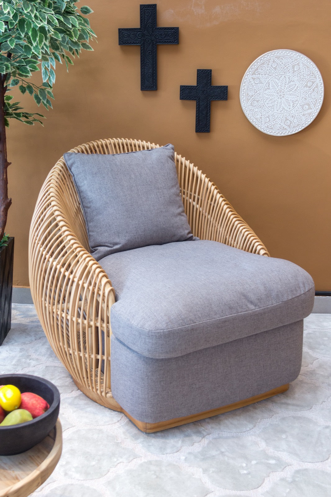 Rattan lounger chair Daniel – boho furniture handcrafted in Bali by BaliSouk
