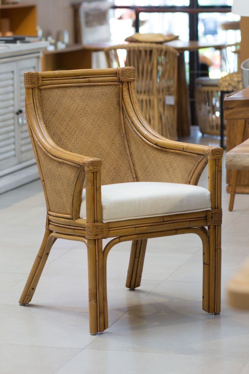 Handmade rattan armchair – the Leon Arm, boho furniture made in Bali