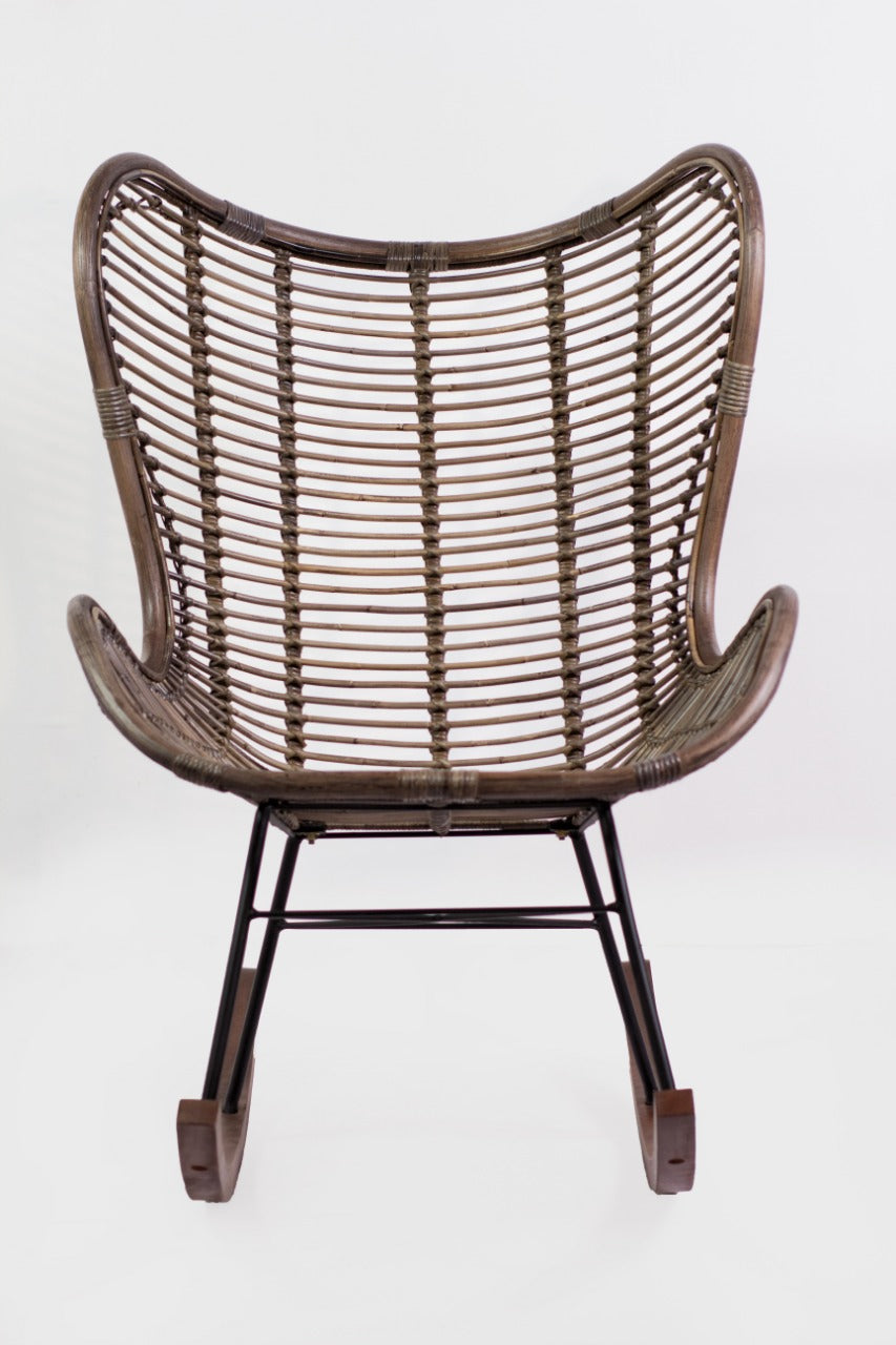 Rattan rocking chair Madame – boho furniture, handwoven and handmade in Bali