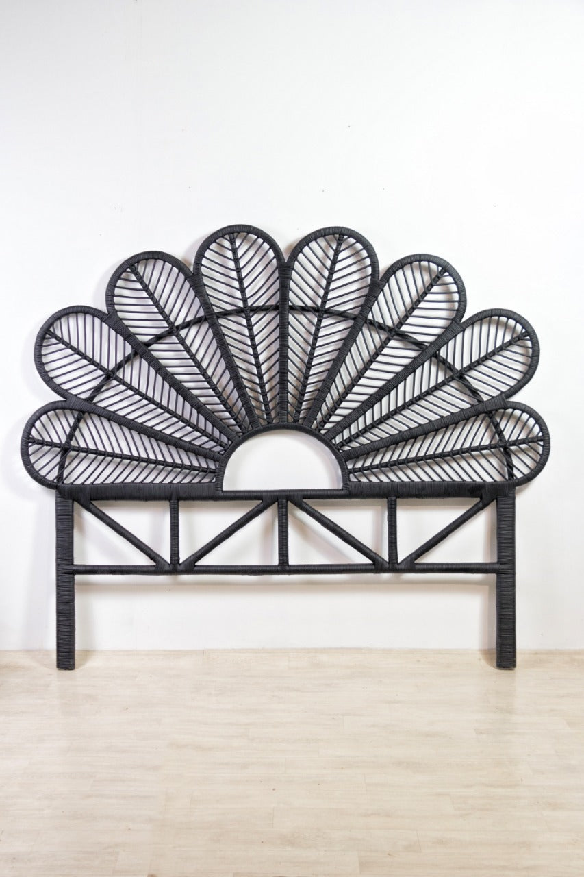 Rattan Headboard Black