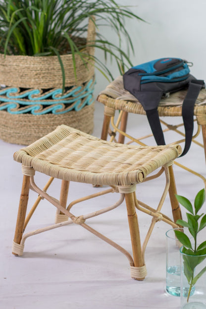Rattan stool – Terry – boho furniture handmade in Bali by BaliSouk
