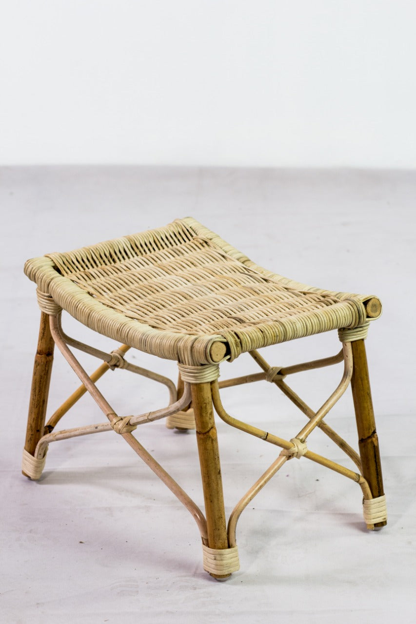 Terry stool in natural materials – boho furniture by BaliSouk