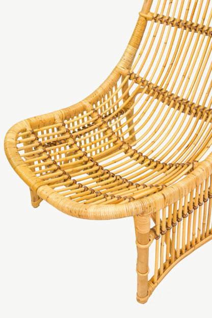 Rattan high-back chair – Egon Back, natural natural materials in boho style