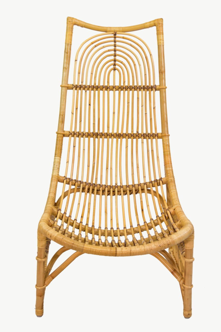Rattan high-back chair Egon Back – boho furniture, handwoven and handmade in Bali