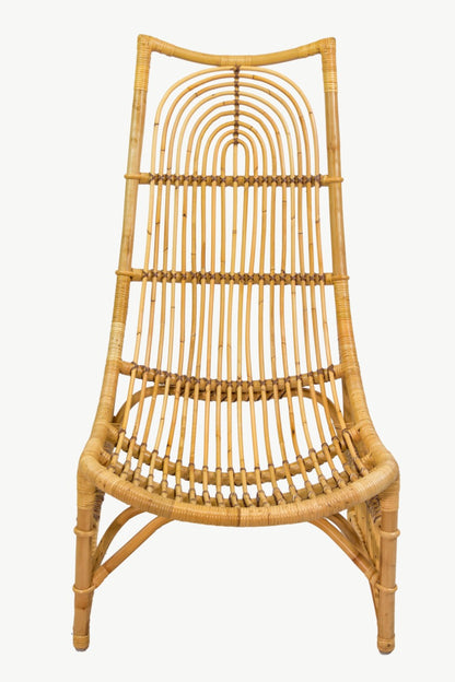 Rattan high-back chair Egon Back – boho furniture, handwoven and handmade in Bali