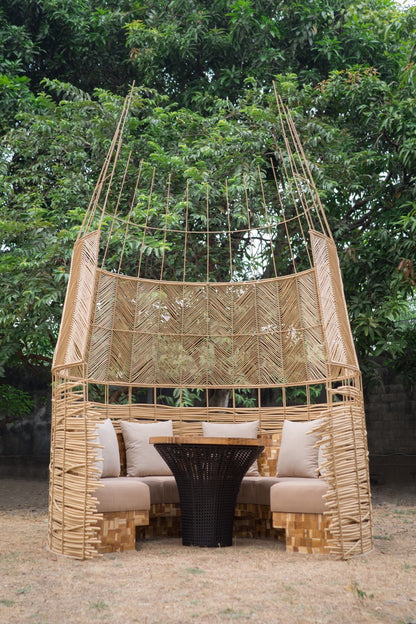 The Cocoon Pod bench – natural materials, boho furniture handmade in Bali