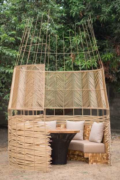 Rattan bench – Cocoon Pod, natural natural materials in boho style