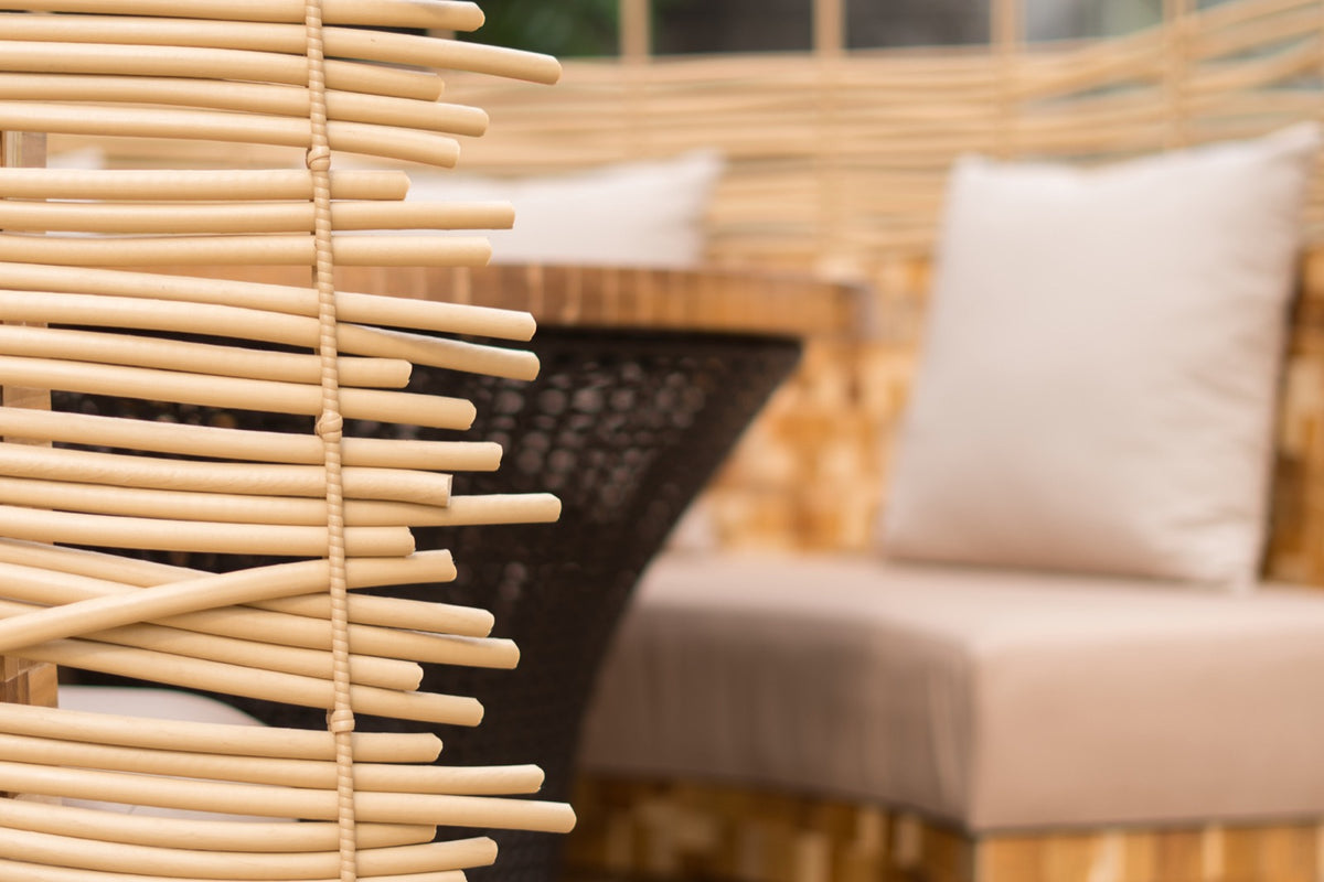 Handcrafted rattan bench – Cocoon Pod, boho furniture from BaliSouk