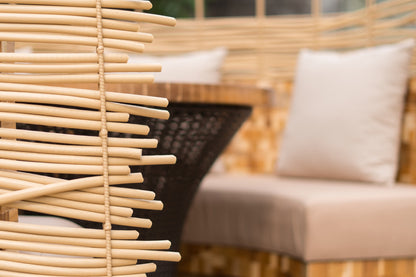 Handcrafted rattan bench – Cocoon Pod, boho furniture from BaliSouk