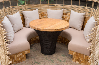 Rattan bench Cocoon Pod – boho furniture, handwoven and handmade in Bali
