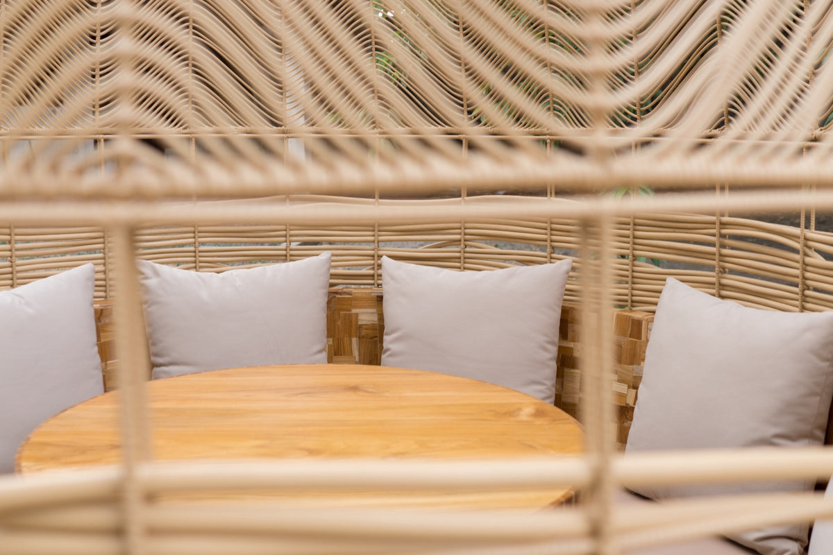 Rattan bench – Cocoon Pod, natural natural materials in boho style