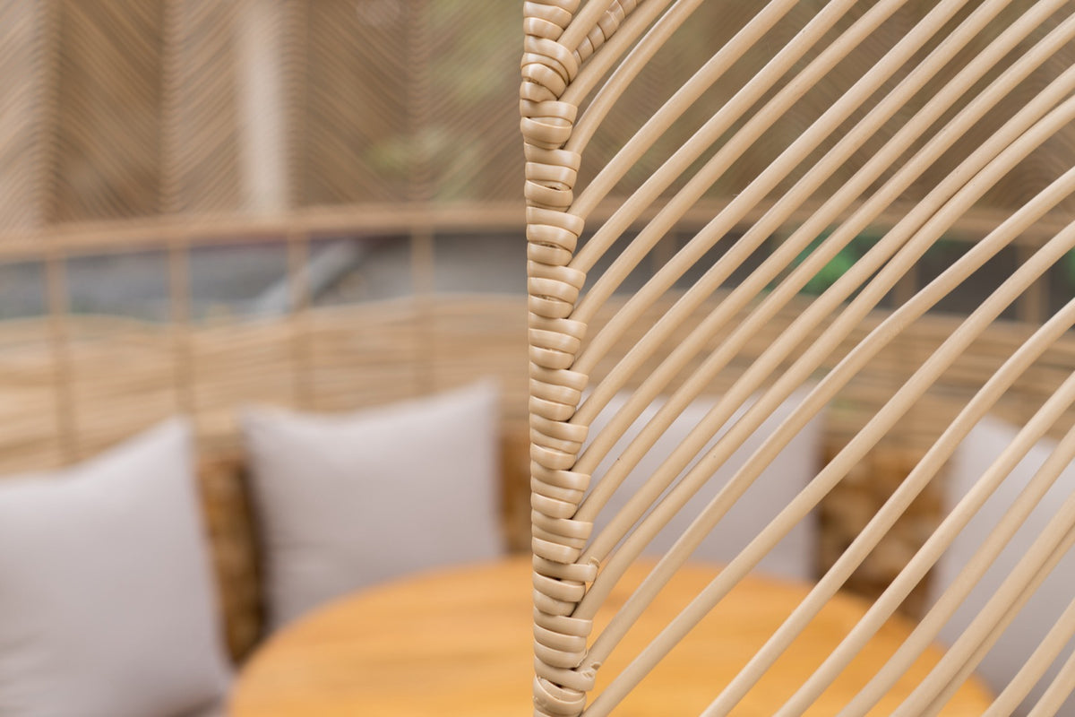 Rattan bench Cocoon Pod – boho furniture, handwoven and handmade in Bali