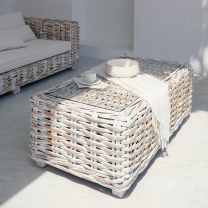 Mahogany living set Saint Tropez – boho furniture, handwoven and handmade in Bali