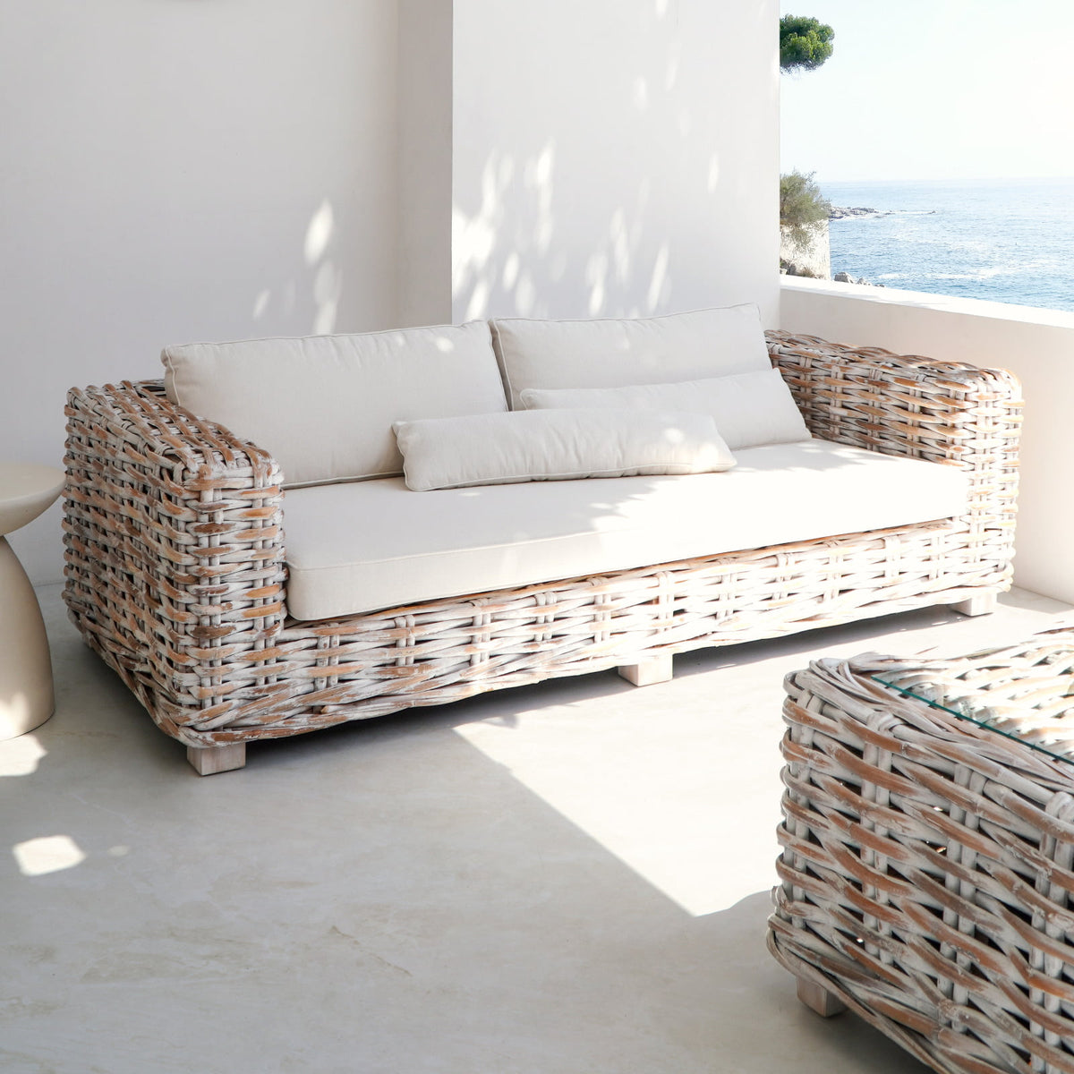 Mahogany living set – Saint Tropez, natural natural materials in boho style