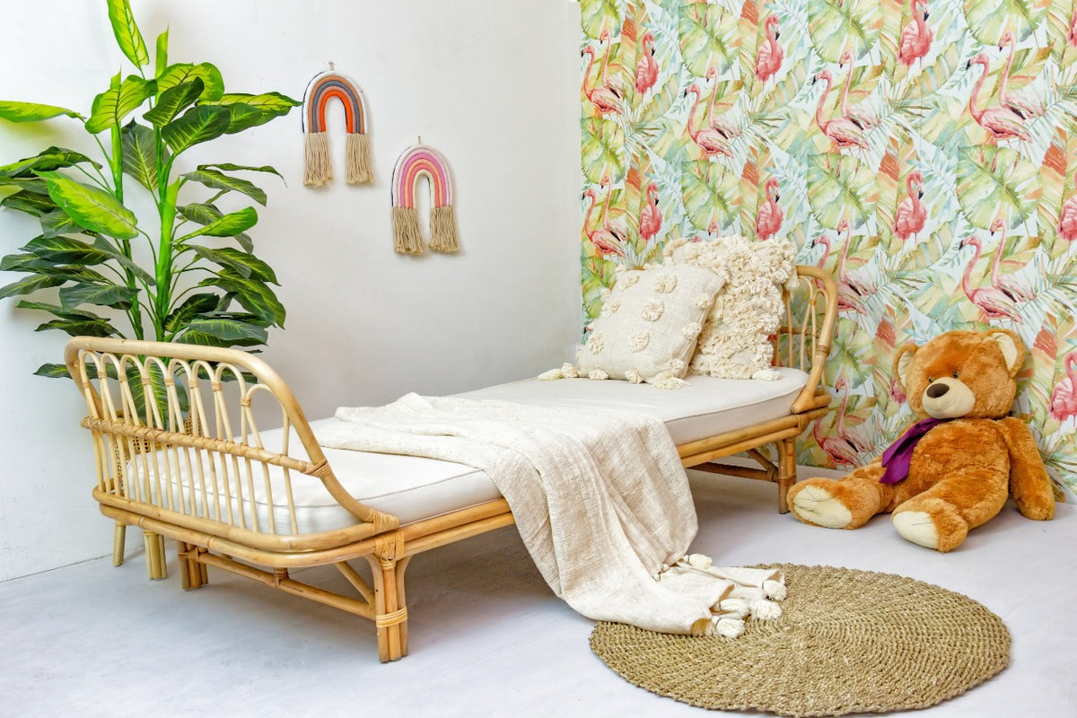 Handcrafted rattan sofa – Charmella Curve, boho furniture from BaliSouk