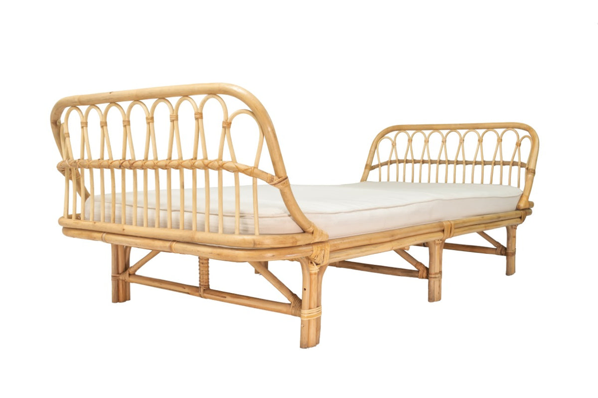 Rattan sofa – Charmella Curve, natural natural materials in boho style