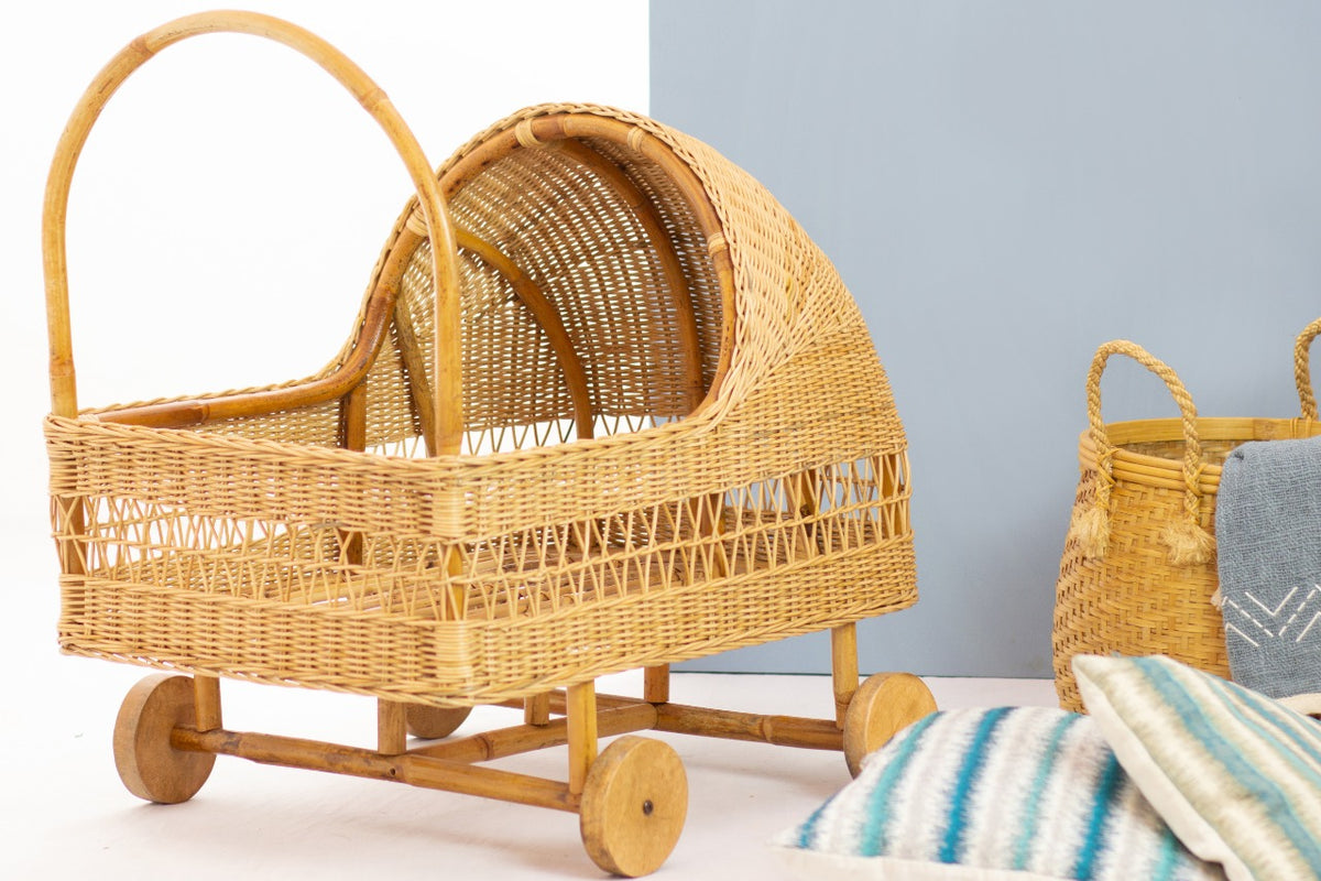 Rattan trolley Baby – boho furniture handcrafted in Bali by BaliSouk