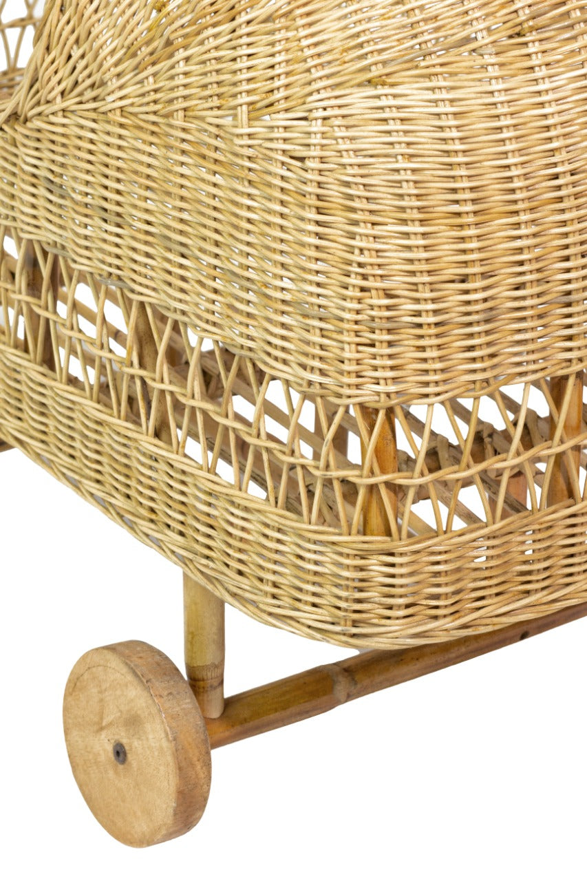 Rattan trolley Baby – handmade in Bali, boho style