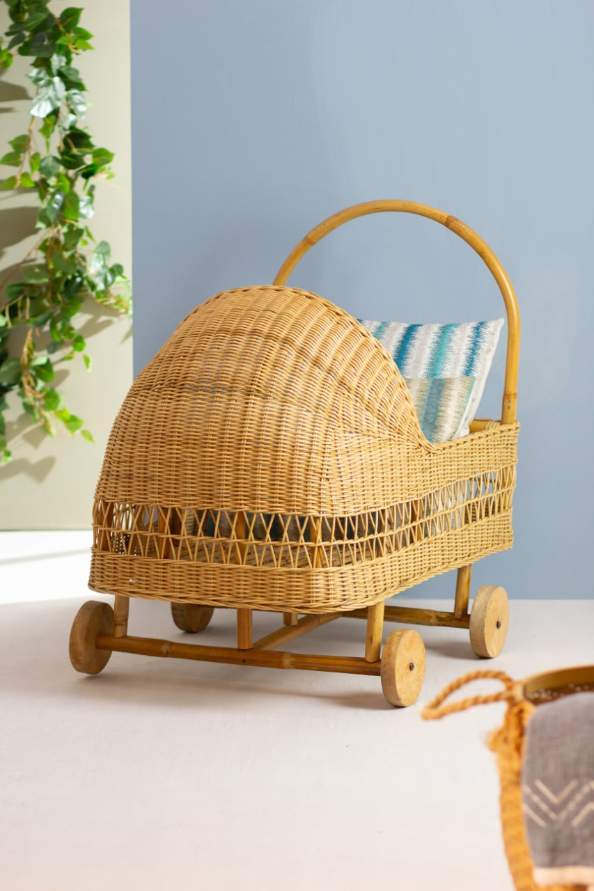 Rattan trolley Baby – handmade in Bali, boho style