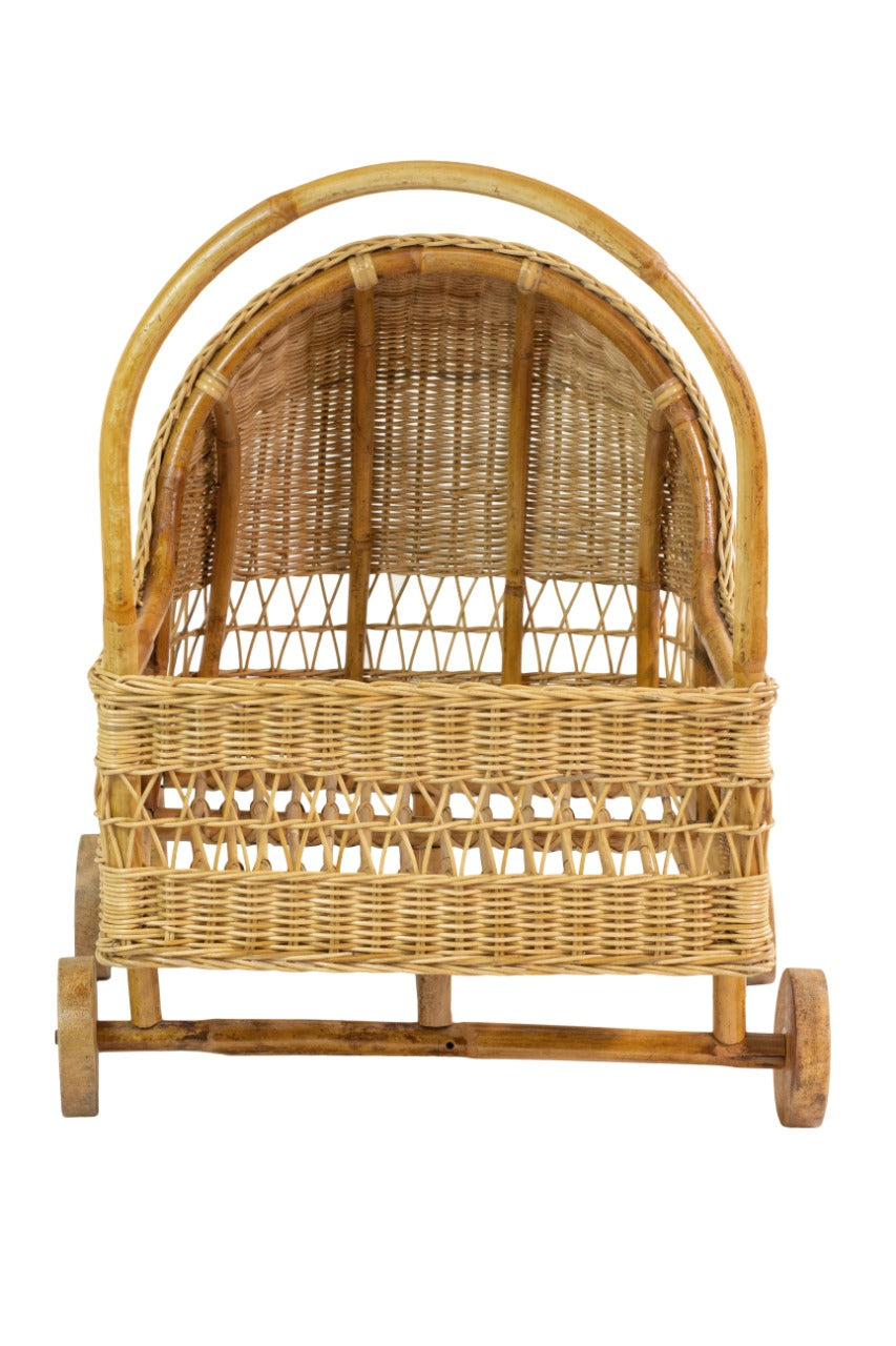 Rattan trolley Baby – boho furniture, handwoven and handmade in Bali