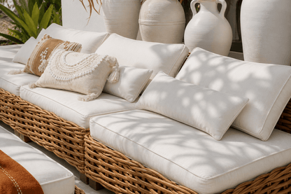 Saint Germany Living Set Of Five Including Cushion And Glass Top For Coffee Table