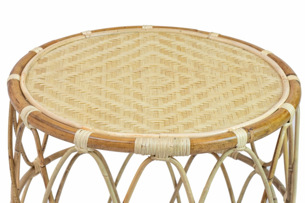 Rattan side table Kingston – boho furniture, handwoven and handmade in Bali