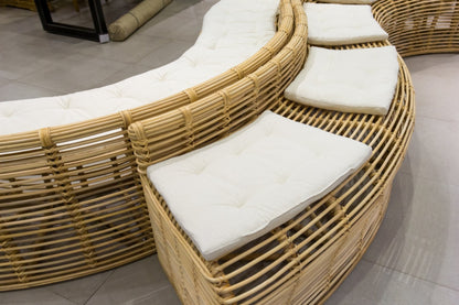 Vezouvio bench, boho furniture handmade by Balinese artisans