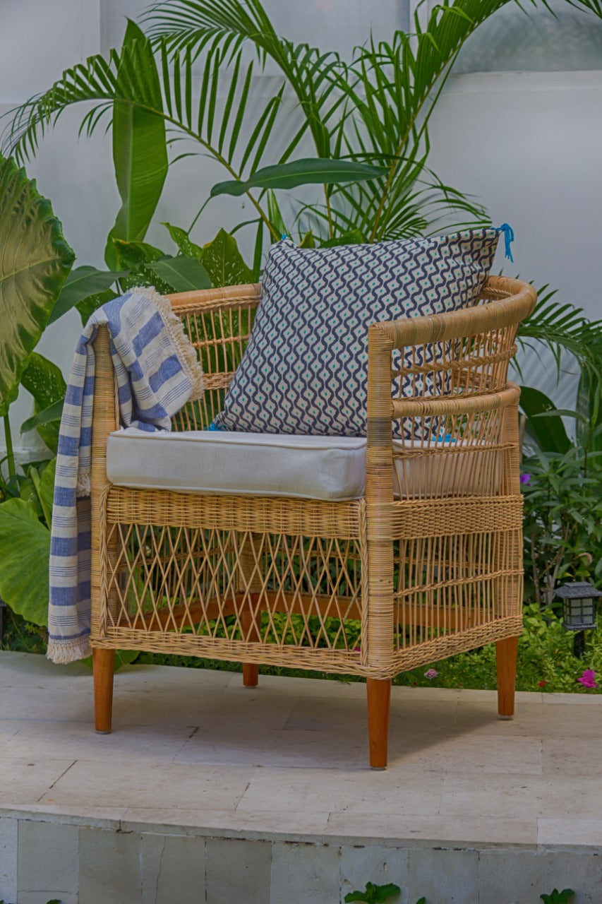 Rattan chair Nielsen Malawi – boho furniture, handwoven and handmade in Bali