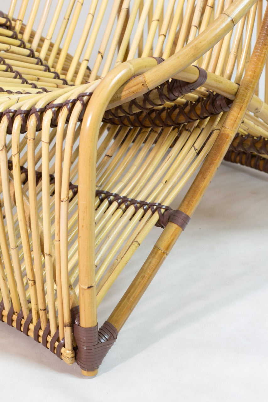 Rattan lounger chair – Alline, natural natural materials in boho style