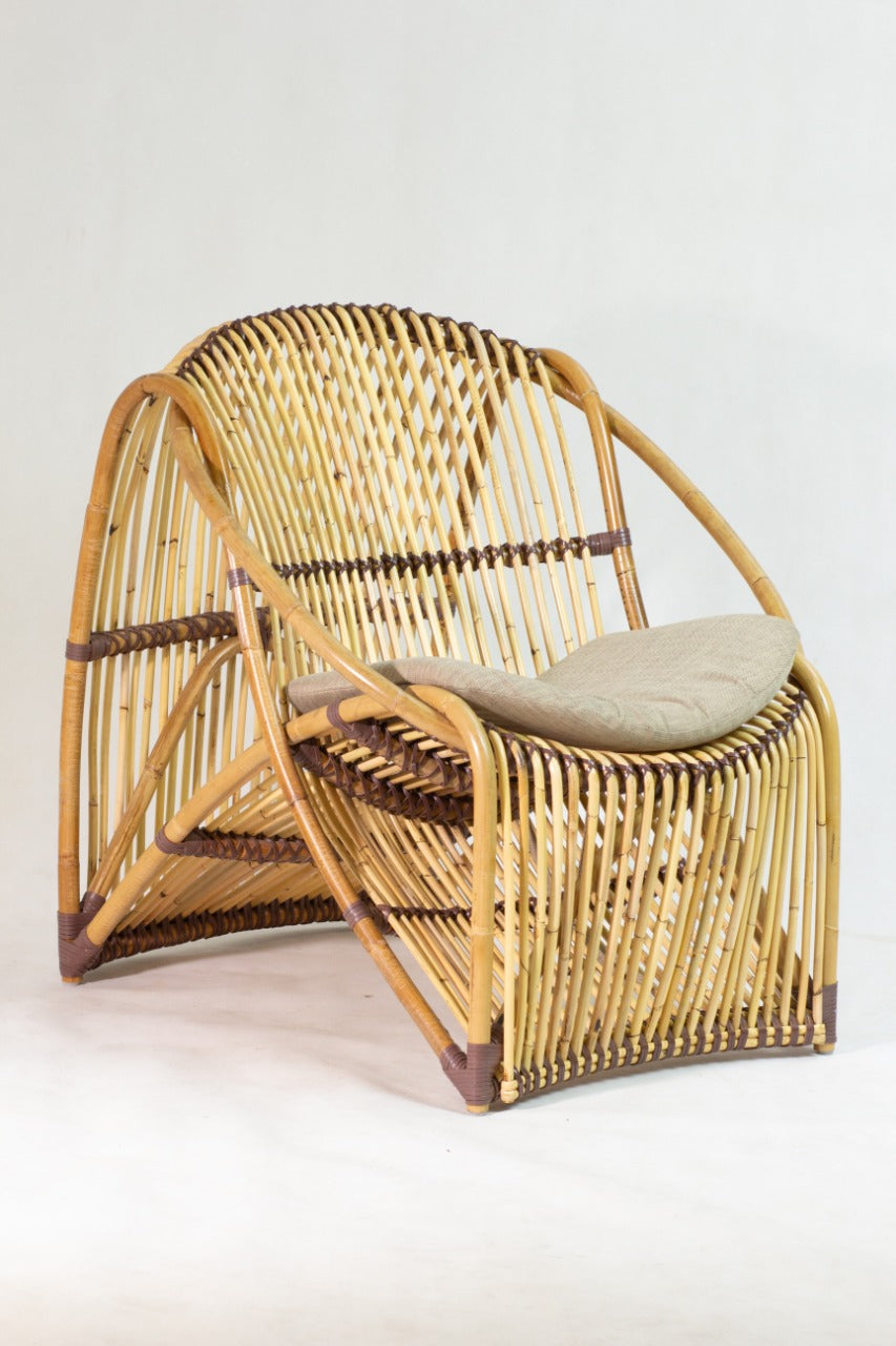 Handcrafted rattan lounger chair – Alline, boho furniture from BaliSouk