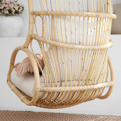 Rattan hanging chair Sergio – boho furniture, handwoven and handmade in Bali