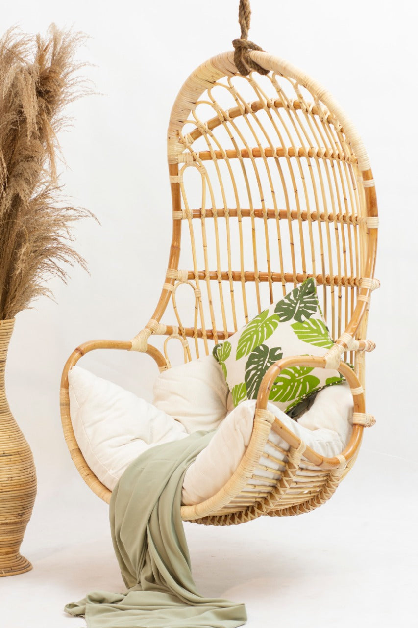 Handcrafted rattan hanging chair – Sergio, boho furniture from BaliSouk