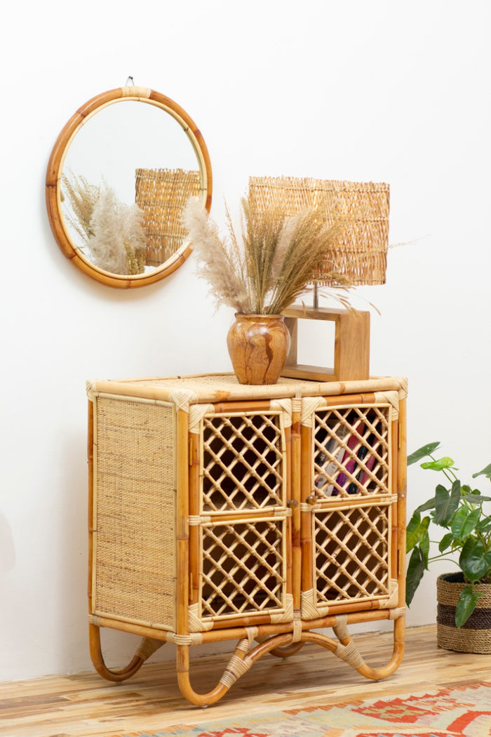 Handmade rattan cabinet – the Pauline Doors, boho furniture made in Bali