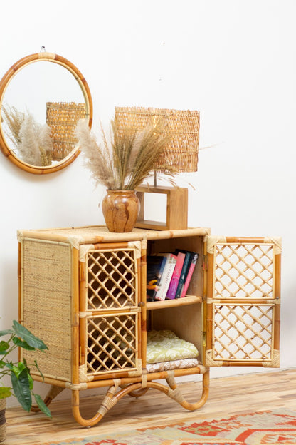 Pauline Doors cabinet in natural materials – boho furniture by BaliSouk