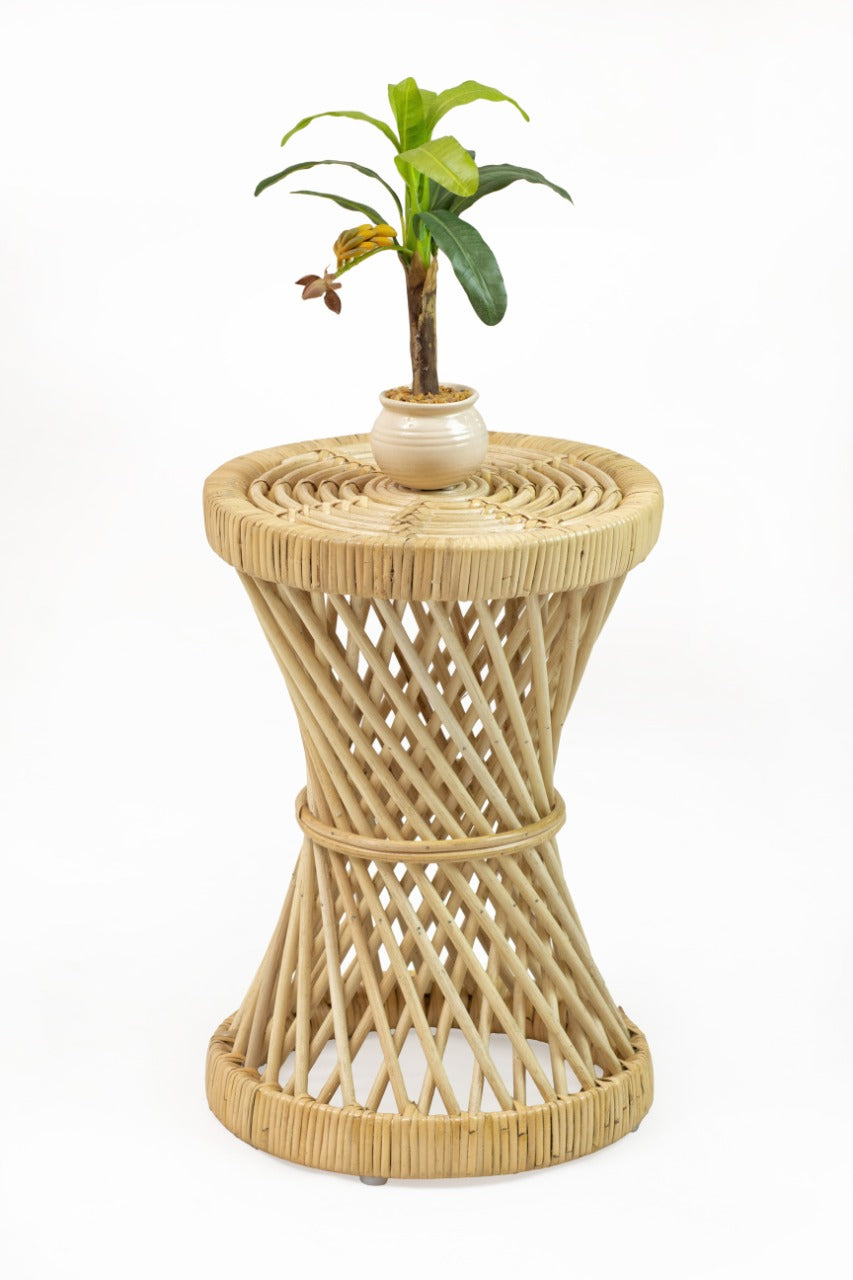 Handmade rattan side table – the String, boho furniture made in Bali