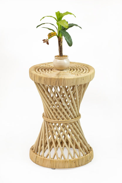 Handmade rattan side table – the String, boho furniture made in Bali