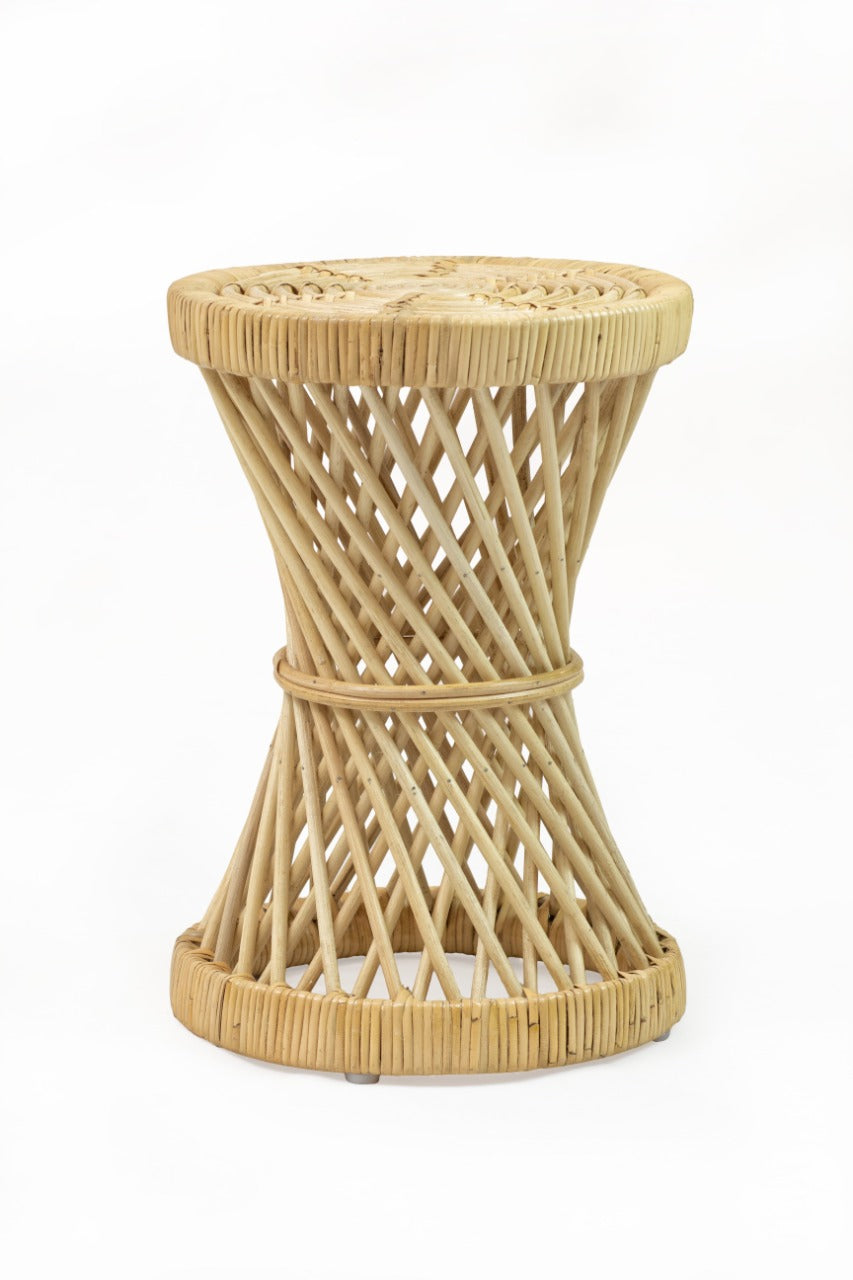 String side table in natural materials – boho furniture by BaliSouk