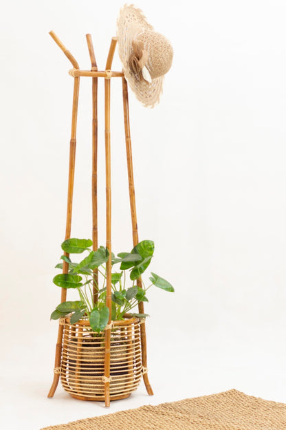 Rattan decorative stand Flores Hat – boho decor handcrafted in Bali by BaliSouk