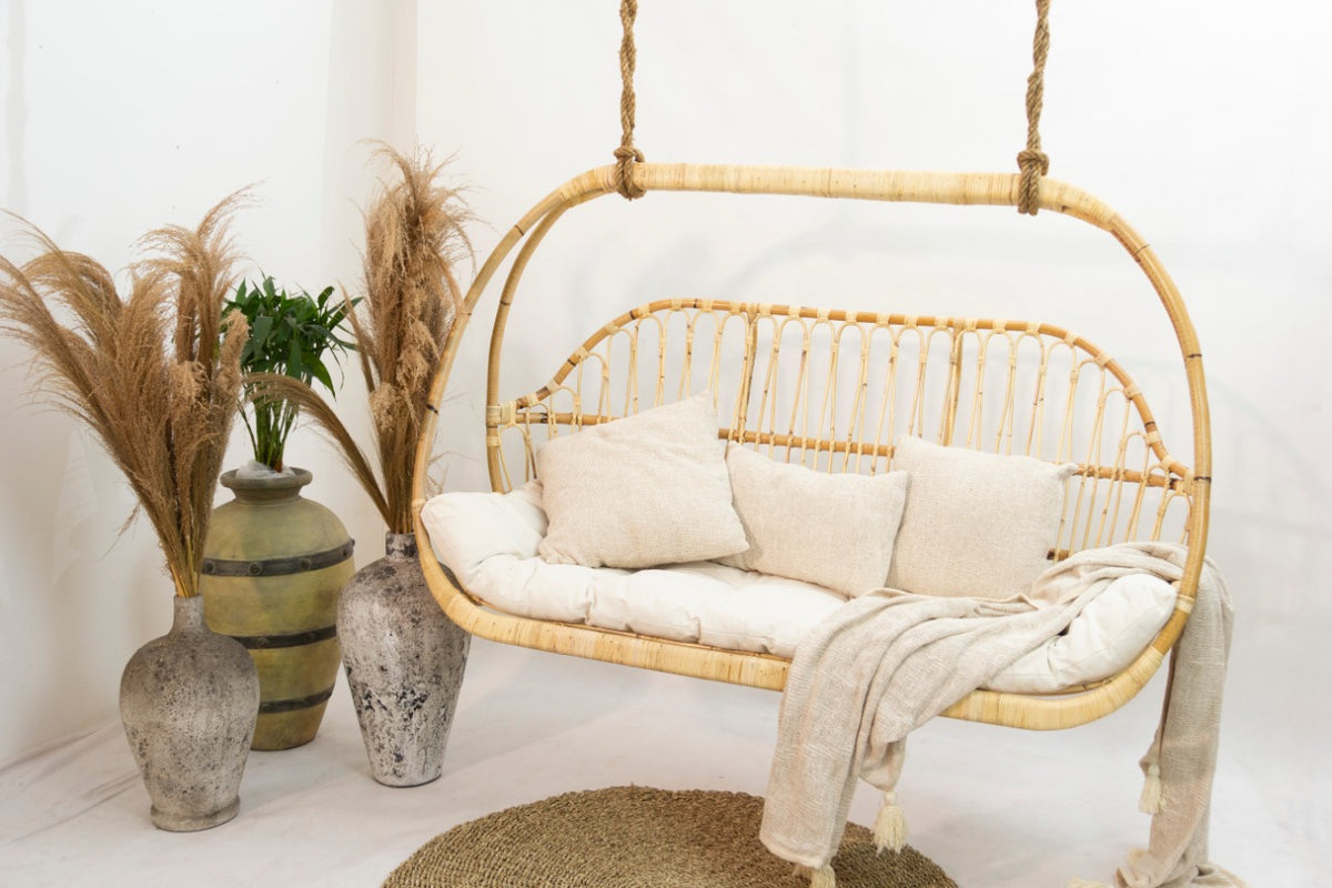 Rattan hanging chair – Dagmar – boho furniture handmade in Bali by BaliSouk