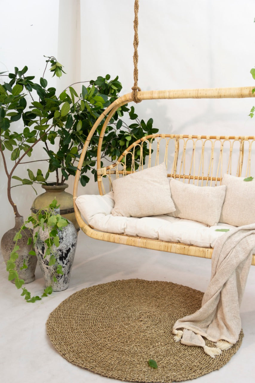 Handcrafted rattan hanging chair – Dagmar, boho furniture from BaliSouk