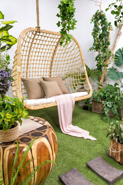 Alex hanging chair, boho furniture handmade by Balinese artisans